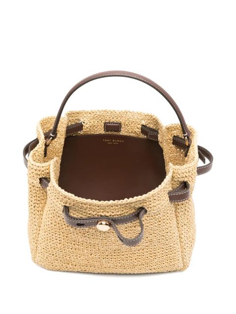 Tory Burch Romy straw bucket bag - Neutrals