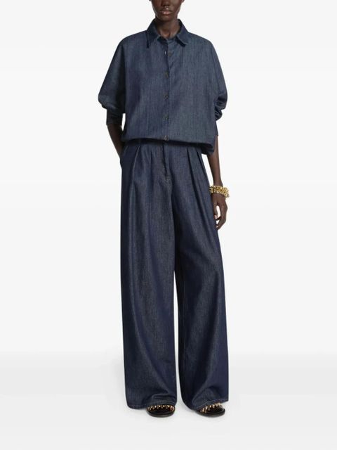 DRIES VAN NOTEN pleated wide-leg jeans - Blue - zdjęcie produktu nr 2