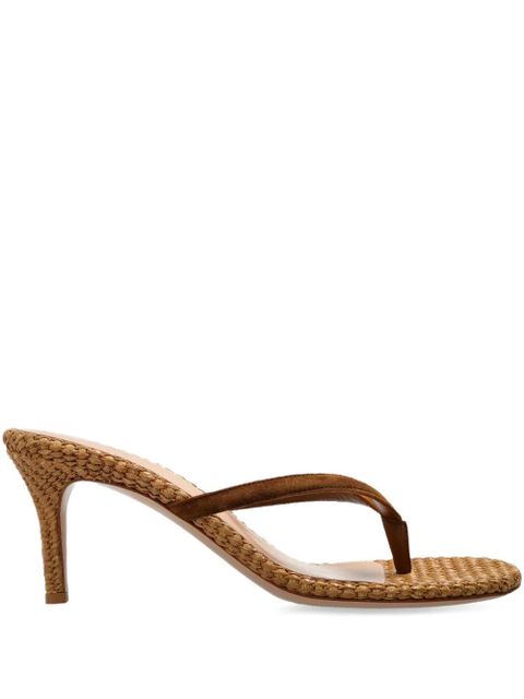 Gianvito Rossi suede woven heeled heeled mules - Brown - zdjęcie produktu nr 1