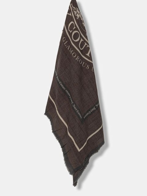 Juicy Couture chusta Pashmina damska kolor brązowy wzorzysta AIJFO8612WPO