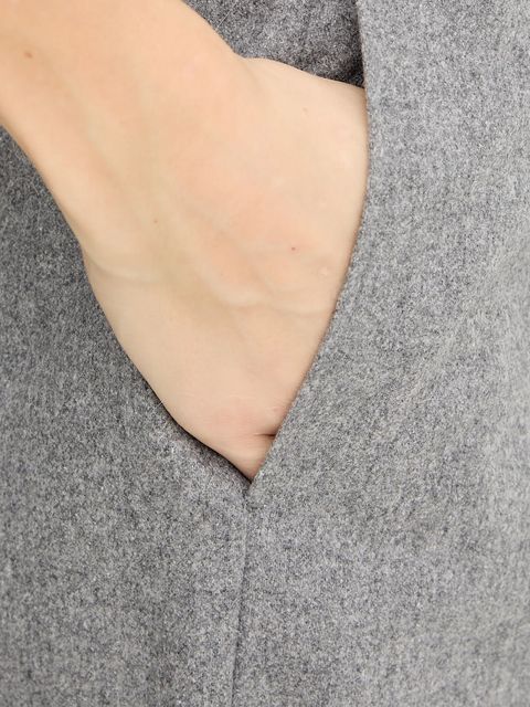 BOSS spodnie z wełną damskie kolor szary proste high waist 50548280