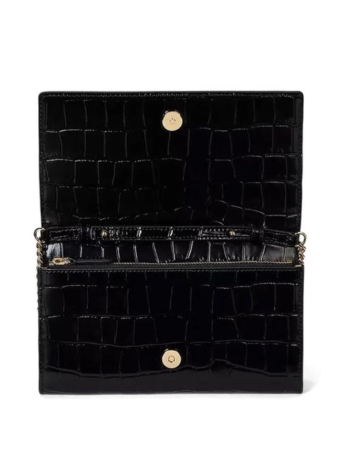 Lauren Ralph Lauren medium Adair II chain-strap croc-effect cross-body bag - Black