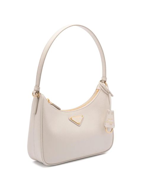 Prada mini Re-Edition logo-plaque shoulder bag - Neutrals