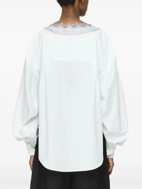 JW Anderson V-neck lace-trim shirt - White