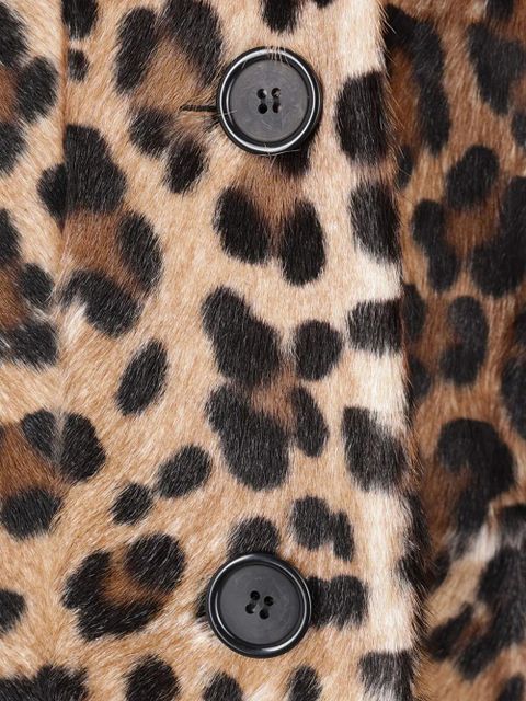 Dolce & Gabbana leopard-print buttoned-up coat - Brown