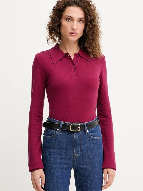 Silvian Heach sweter BUCERS damski kolor bordowy lekki GPA25555PO - zdjęcie produktu nr 1