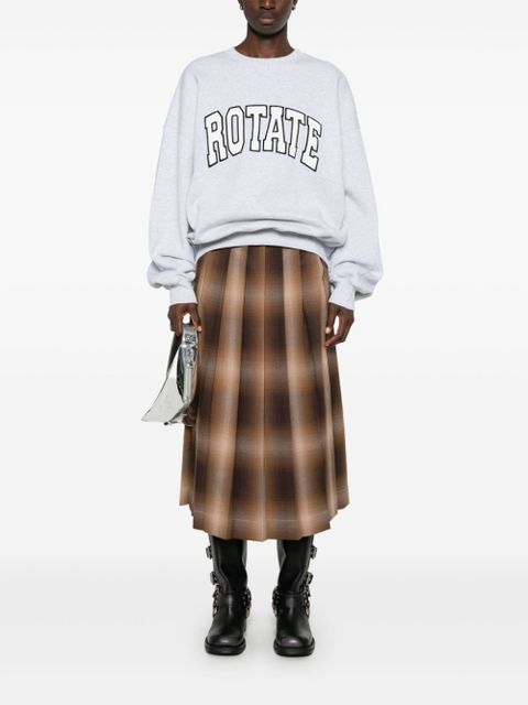 ROTATE BIRGER CHRISTENSEN embroidered-logo crew-neck sweatshirt - Grey