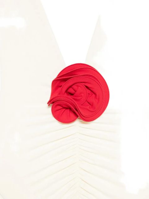 La Reveche Samira floral-appliqué swimsuit - Neutrals