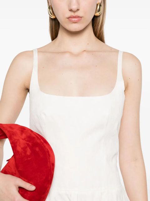 Marni patterned-jacquard cotton midi dress - White