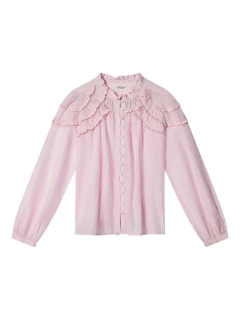 MARANT ÉTOILE Christa ruffled top - Pink - zdjęcie produktu nr 1