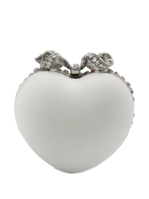 Self-Portrait crystal-embellished clutch bag - Silver