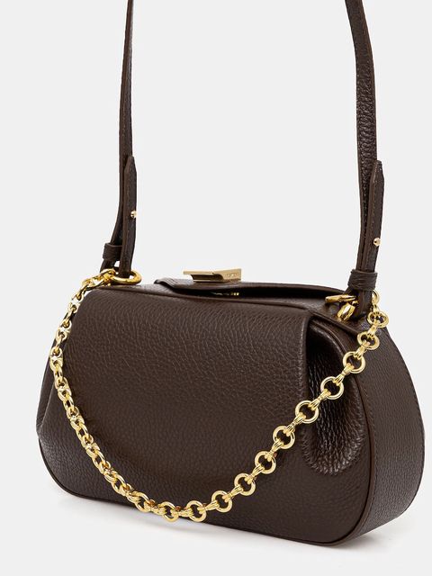 Yuzefi torebka skórzana OYSTER kolor brązowy YUZCO-HB-MOYC-L038