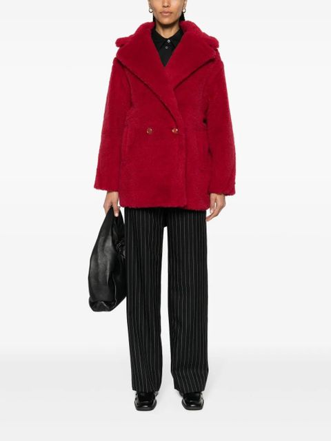 Max Mara Short Teddy faux-shearling coat - Red