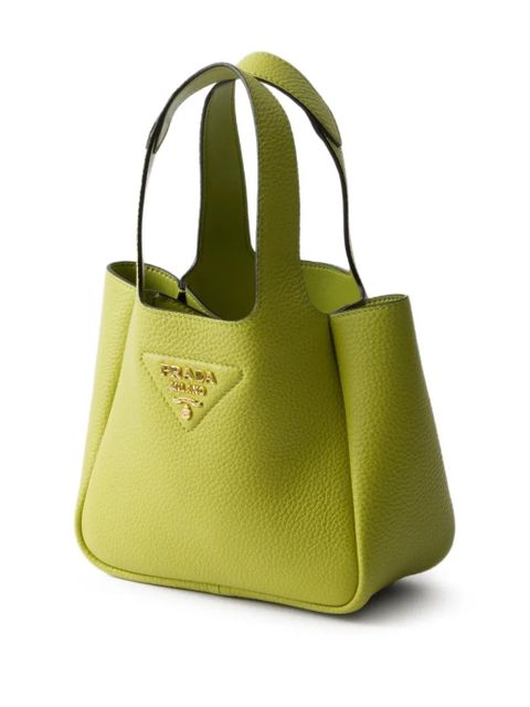 Prada mini leather tote bag - Green