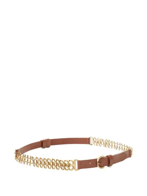 PINKO leather chain-link belt - Neutrals