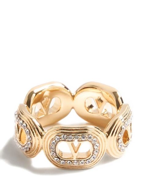 Valentino Garavani Ovalette metal and Swarovski® crystal ring - Gold - zdjęcie produktu nr 1