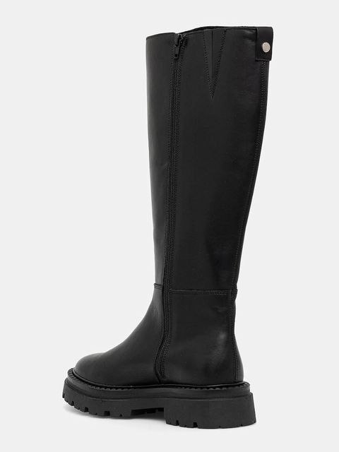 Steve Madden kozaki skórzane Kaja-W damskie kolor czarny na płaskim obcasie 11004946 - zdjęcie produktu nr 2