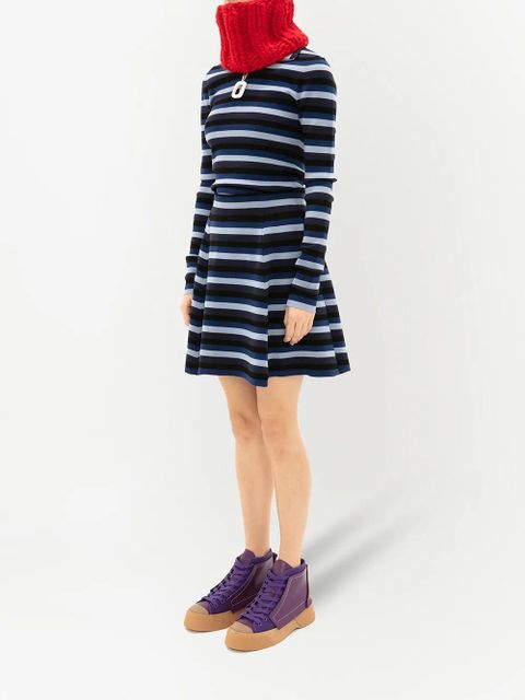 JW Anderson striped flared miniskirt - Blue