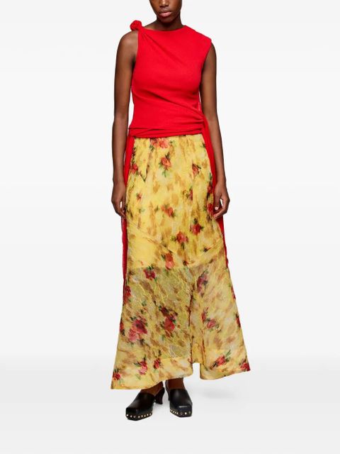GANNI floral-print maxi skirt - Yellow - zdjęcie produktu nr 2