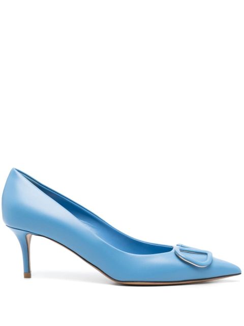 Valentino Garavani 70mm VLogo Signature leather pumps - Blue