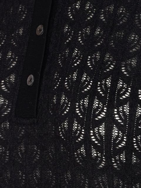 PINKO lace-panel polo-neck top - Black