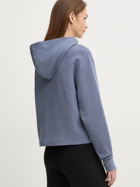 Calvin Klein Underwear bluza damska kolor niebieski z kapturem gładka LV00QS7504