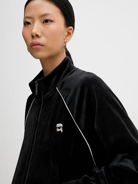 Karl Lagerfeld bluza IKON damska kolor czarny gładka B1W20029