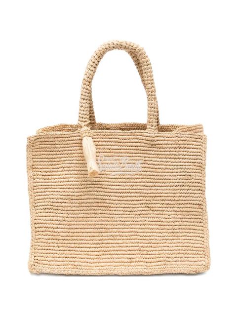 MC2 Saint Barth embroidered raffia beach bag - Neutrals - zdjęcie produktu nr 1