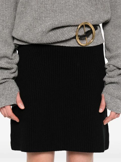 Jil Sander ribbed-knit wool mini skirt - Black