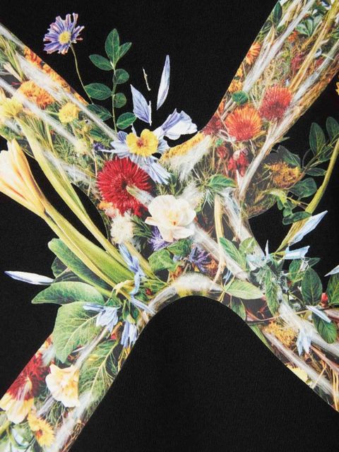 Off-White floral logo T-shirt - Black