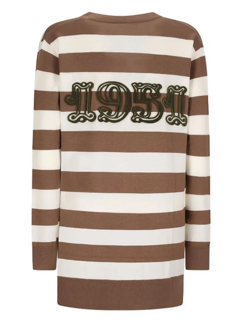 Max Mara striped-pattern wool cardigan - Brown