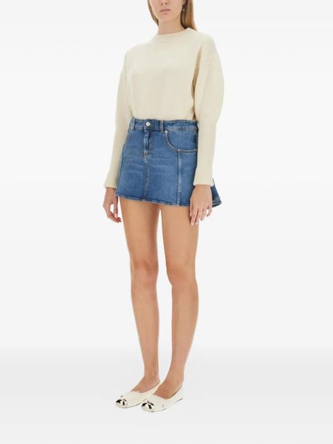 Alexander McQueen puffed-sleeve crewneck wool sweater - Neutrals - zdjęcie produktu nr 2