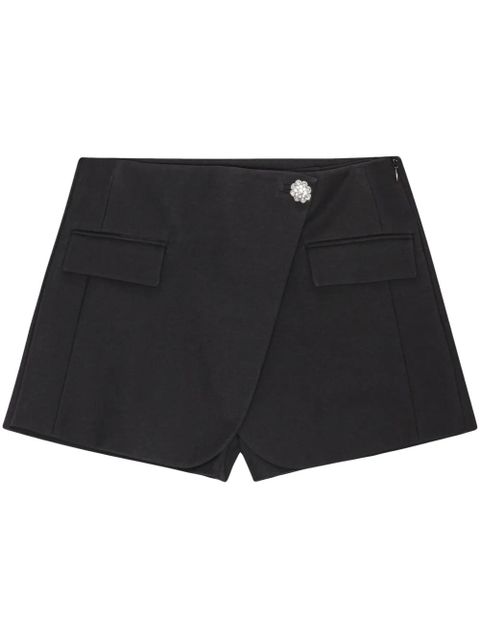 GANNI draped-panel shorts - Black - zdjęcie produktu nr 1