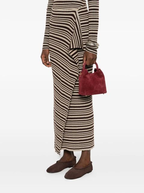 Elleme Madeleine suede top-handle tote bag - Red