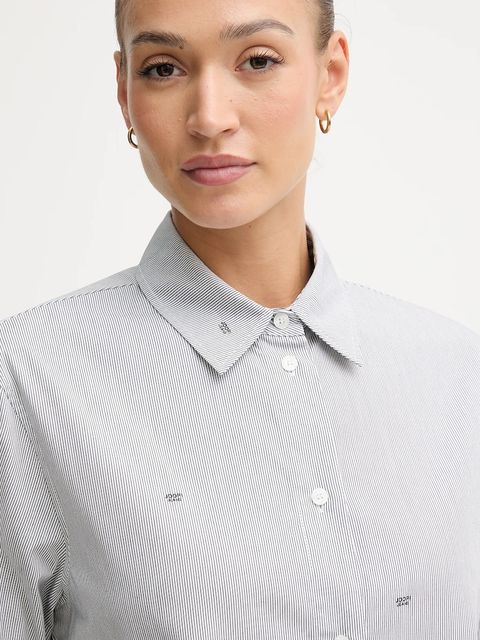 Joop! koszula bawełniana damska kolor szary relaxed z kołnierzykiem klasycznym 30048940