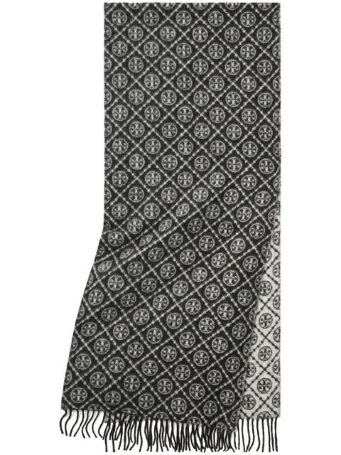 Tory Burch T Monogram scarf - Black - zdjęcie produktu nr 1