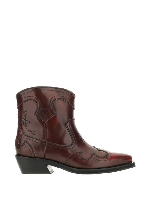 GANNI heart-motif leather boots - Red - zdjęcie produktu nr 1