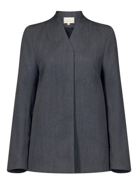 LouLou de Saison RASCA V-neck twill jacket - Grey - zdjęcie produktu nr 1
