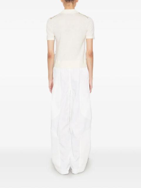 Tory Burch silk front polo - White