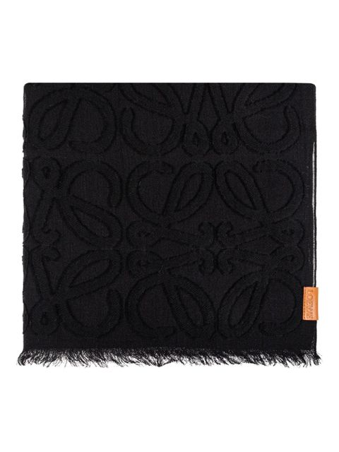 LOEWE Anagram-pattern wool scarf - Black - zdjęcie produktu nr 1