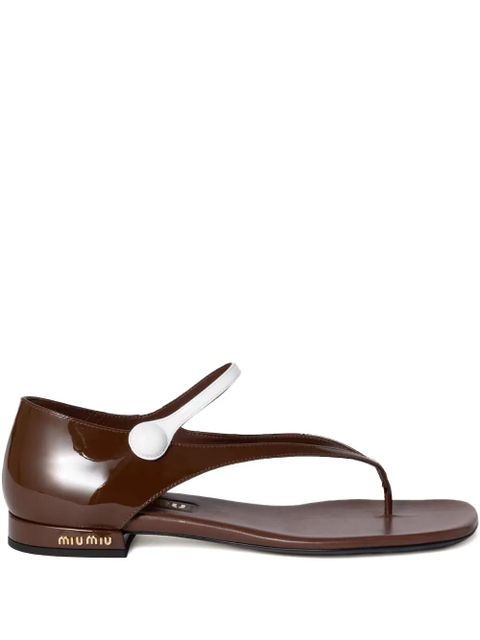 Miu Miu patent-leather sandals - Brown - zdjęcie produktu nr 1