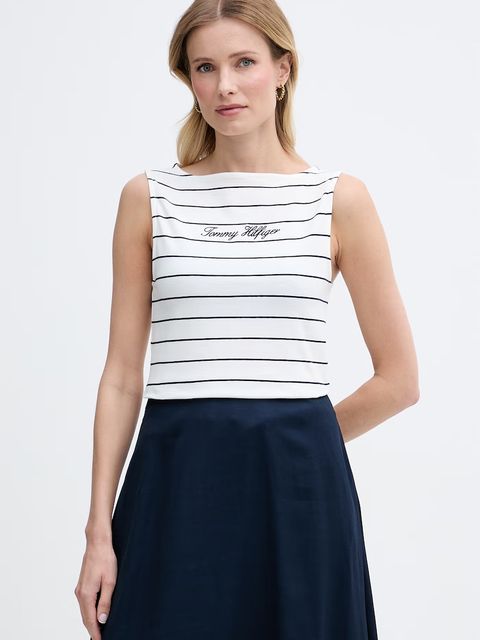 Tommy Hilfiger top damski bawełniany z elastanem - zdjęcie produktu nr 1