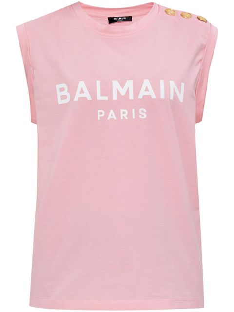 Balmain logo-print tank top - Pink - zdjęcie produktu nr 1