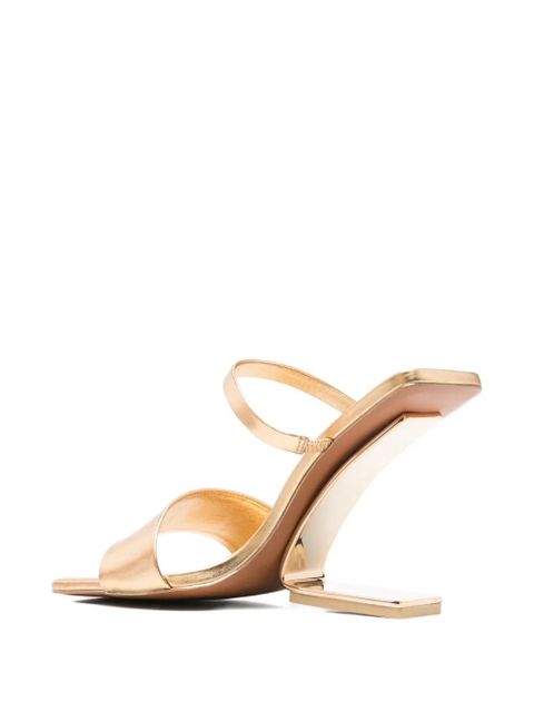 Cult Gaia 80mm leather heeled sandals - Gold - zdjęcie produktu nr 2
