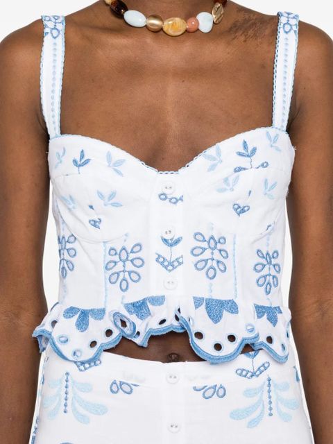 Charo Ruiz Ibiza Zia floral-embroidered top - White