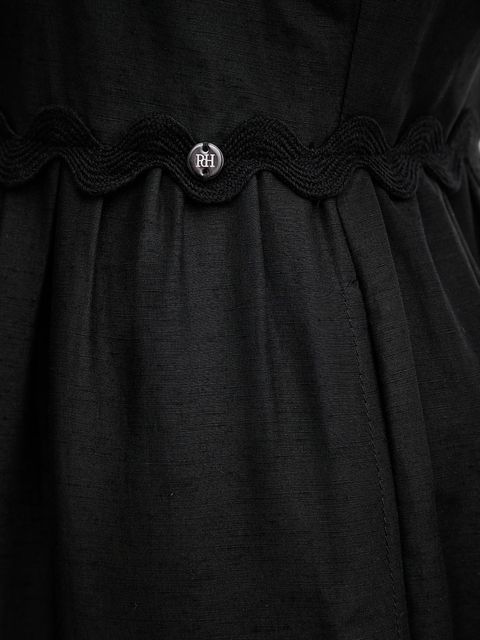 Pedro del Hierro sukienka z domieszką lnu kolor czarny maxi rozkloszowana 3819824