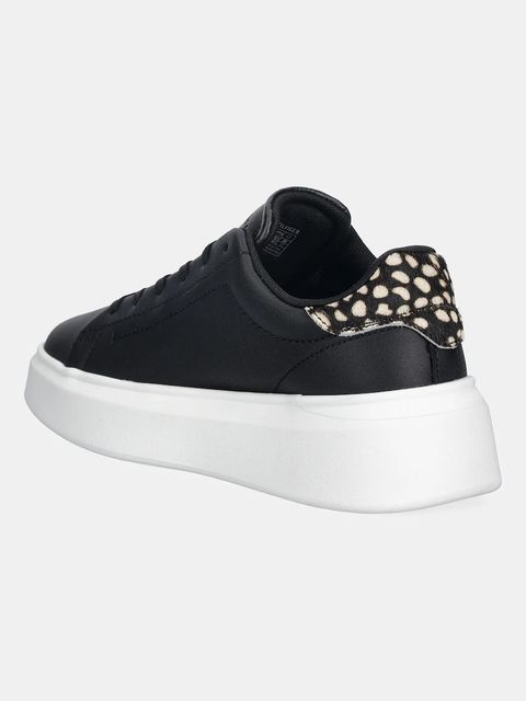 Tommy Hilfiger sneakersy skórzane ANIMAL PRINT PLATFORM SNEAKER damskie kolor czarny FW0FW09023
