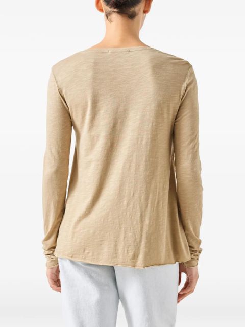 American Vintage Jacksonville long-sleeve V-neck T-shirt - Neutrals