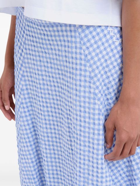 Marni check-print midi skirt - Blue
