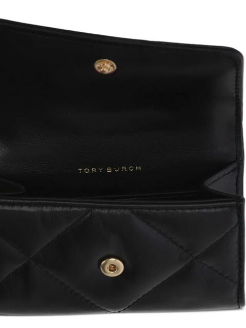 Tory Burch quilted logo wallet - Black